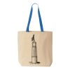 Natural Tote with Contrast-Color Handles Thumbnail