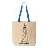 Natural Tote with Contrast-Color Handles Thumbnail