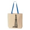 Natural Tote with Contrast-Color Handles Thumbnail