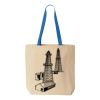 Natural Tote with Contrast-Color Handles Thumbnail