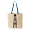 Natural Tote with Contrast-Color Handles Thumbnail