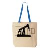 Natural Tote with Contrast-Color Handles Thumbnail