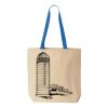 Natural Tote with Contrast-Color Handles Thumbnail