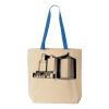 Natural Tote with Contrast-Color Handles Thumbnail