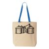 Natural Tote with Contrast-Color Handles Thumbnail