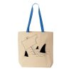 Natural Tote with Contrast-Color Handles Thumbnail
