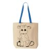 Natural Tote with Contrast-Color Handles Thumbnail