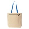 Natural Tote with Contrast-Color Handles Thumbnail