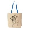 Natural Tote with Contrast-Color Handles Thumbnail