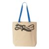 Natural Tote with Contrast-Color Handles Thumbnail