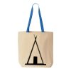 Natural Tote with Contrast-Color Handles Thumbnail