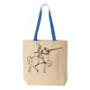 Natural Tote with Contrast-Color Handles Thumbnail