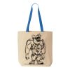 Natural Tote with Contrast-Color Handles Thumbnail