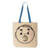 Natural Tote with Contrast-Color Handles Thumbnail