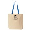 Natural Tote with Contrast-Color Handles Thumbnail