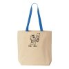 Natural Tote with Contrast-Color Handles Thumbnail