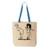Natural Tote with Contrast-Color Handles Thumbnail