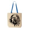 Natural Tote with Contrast-Color Handles Thumbnail