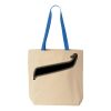 Natural Tote with Contrast-Color Handles Thumbnail