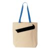 Natural Tote with Contrast-Color Handles Thumbnail