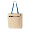 Natural Tote with Contrast-Color Handles Thumbnail