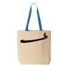 Natural Tote with Contrast-Color Handles Thumbnail