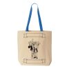 Natural Tote with Contrast-Color Handles Thumbnail