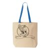 Natural Tote with Contrast-Color Handles Thumbnail