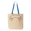 Natural Tote with Contrast-Color Handles Thumbnail