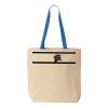 Natural Tote with Contrast-Color Handles Thumbnail