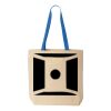 Natural Tote with Contrast-Color Handles Thumbnail