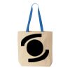 Natural Tote with Contrast-Color Handles Thumbnail