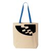 Natural Tote with Contrast-Color Handles Thumbnail