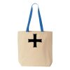 Natural Tote with Contrast-Color Handles Thumbnail