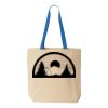 Natural Tote with Contrast-Color Handles Thumbnail