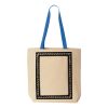 Natural Tote with Contrast-Color Handles Thumbnail