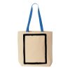Natural Tote with Contrast-Color Handles Thumbnail