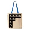 Natural Tote with Contrast-Color Handles Thumbnail