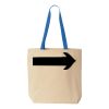 Natural Tote with Contrast-Color Handles Thumbnail