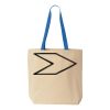 Natural Tote with Contrast-Color Handles Thumbnail