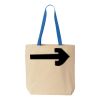 Natural Tote with Contrast-Color Handles Thumbnail