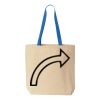 Natural Tote with Contrast-Color Handles Thumbnail