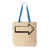 Natural Tote with Contrast-Color Handles Thumbnail