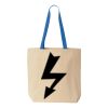 Natural Tote with Contrast-Color Handles Thumbnail