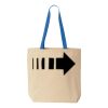 Natural Tote with Contrast-Color Handles Thumbnail