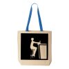 Natural Tote with Contrast-Color Handles Thumbnail