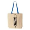 Natural Tote with Contrast-Color Handles Thumbnail