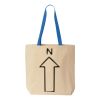 Natural Tote with Contrast-Color Handles Thumbnail