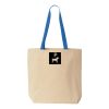 Natural Tote with Contrast-Color Handles Thumbnail