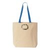 Natural Tote with Contrast-Color Handles Thumbnail